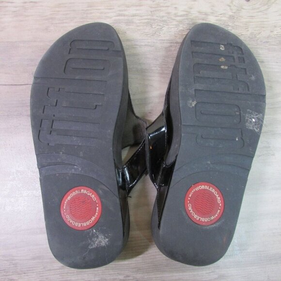 fitflop Women's 9 Pietra Beaded Thong Flip Flop Sandal - Black - Picture 6 of 7